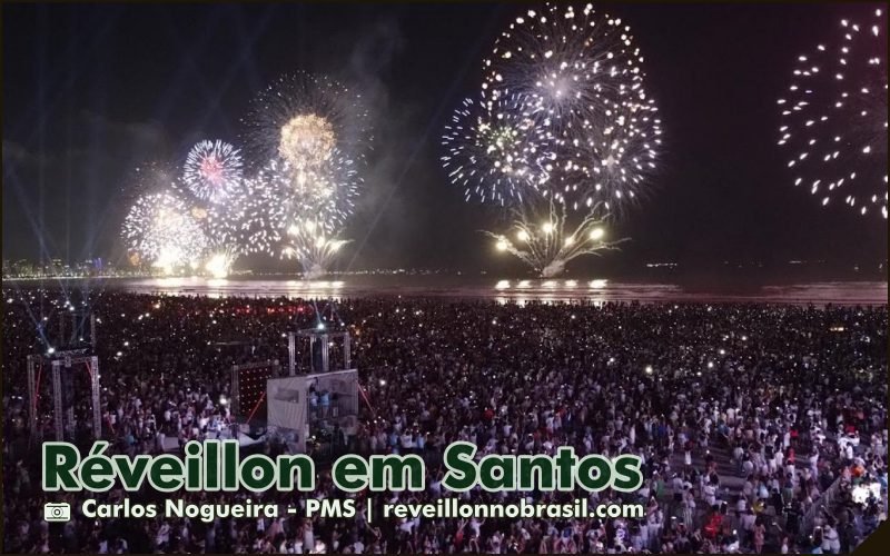 Giro Réveillon em Santos : virada de ano na Praia do Gonzaga recebe 1 milhão de pessoas para shows e queima de fogos