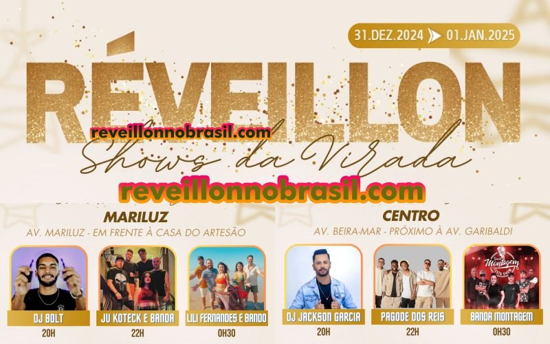 Réveillon 2025 em Imbé : shows no Centro e balneário Mariluz na virada de ano