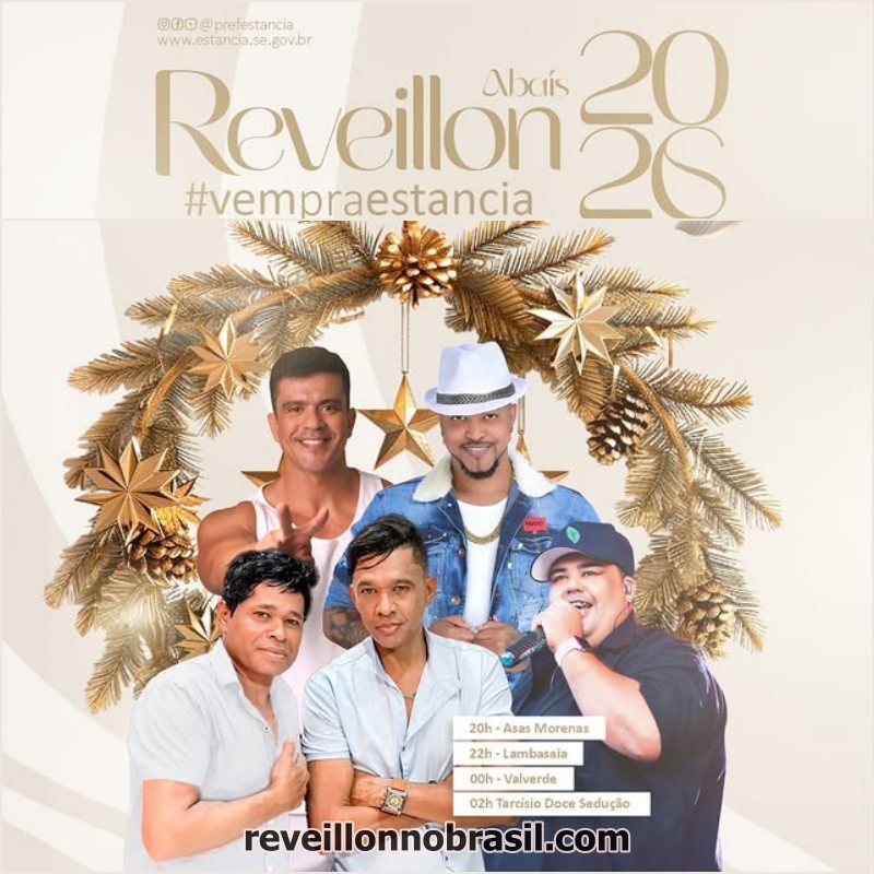 Shows Réveillon 2026 na Praia do Abaís em Estancia